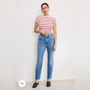 Good American Light Blue Straight-Leg Jeans